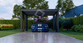 CarPort PREMIUM - wiata samochodowa 4x5 - antracyt - zabudowa  CP104 Elbląg - zdjęcie 4