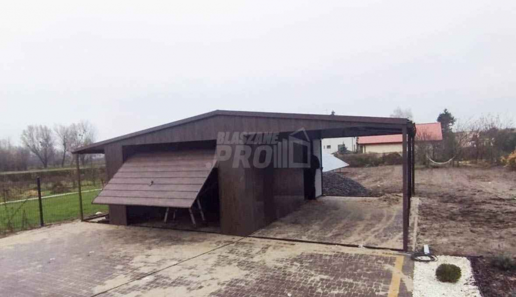 Garaż Blaszany 4x6 + 2x Wiata 4x6 Brama uchylna Blachodachówka GP253 Lubin - zdjęcie 6