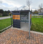 Wiata śmietnikowa 2x2 m antracyt + drewnopodobny - spad w tył GP357 Radom - zdjęcie 7