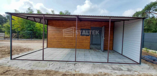 Garaż blaszany 4x6 + wiata 4m Brama uchylna Drzwi okno Dach ST119 Częstochowa - zdjęcie 6