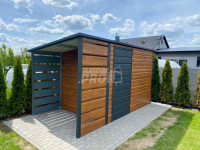 Schowek - Domek Ogrodowy 3x2m + wiata  jasny orzech  spad w tył GP549 Płock - zdjęcie 3