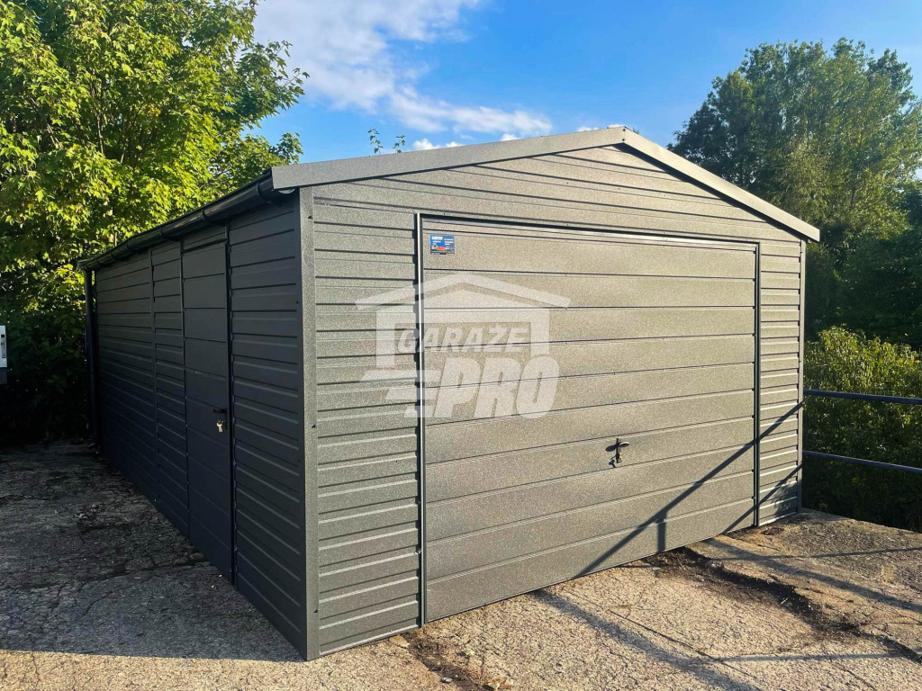 Garaż blaszany 4x6 drzwi  Antracyt  Dach dwuspadowy GP146 Bielsko-Biała - zdjęcie 4