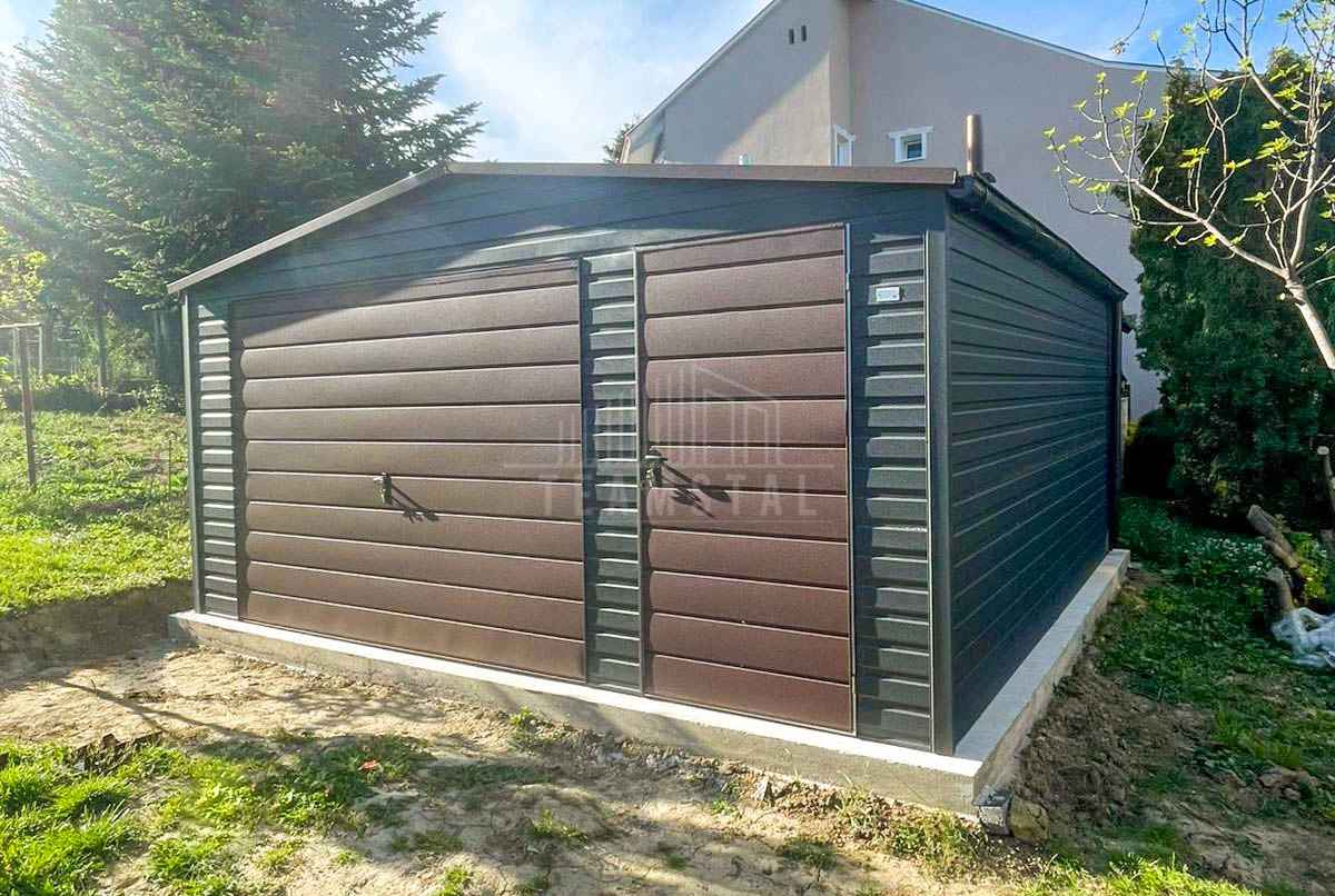 Garaż blaszany 5x5 - brama uchylna -drzwi dach rynny TS1304 Kościerzyna - zdjęcie 3