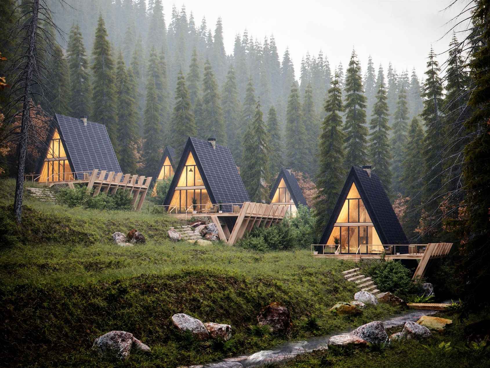 Budowa Domy ogrody WK1 w lesie nad jeziorami wolnostojace Gniezno - zdjęcie 3