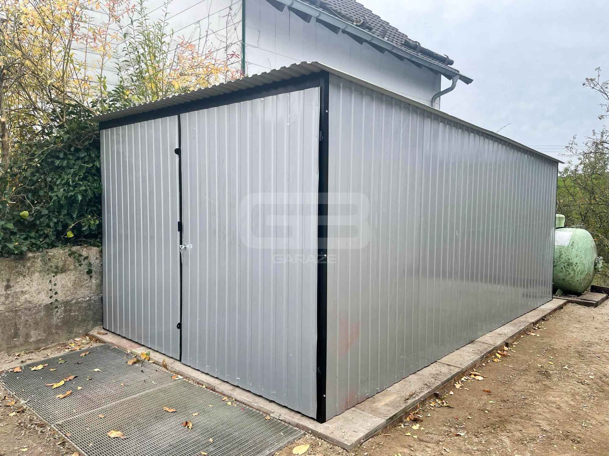 Garaż blaszany 3x5 Brama dwuskrzydłowa - biały - spad w tył GB140 Rawa Mazowiecka - zdjęcie 5