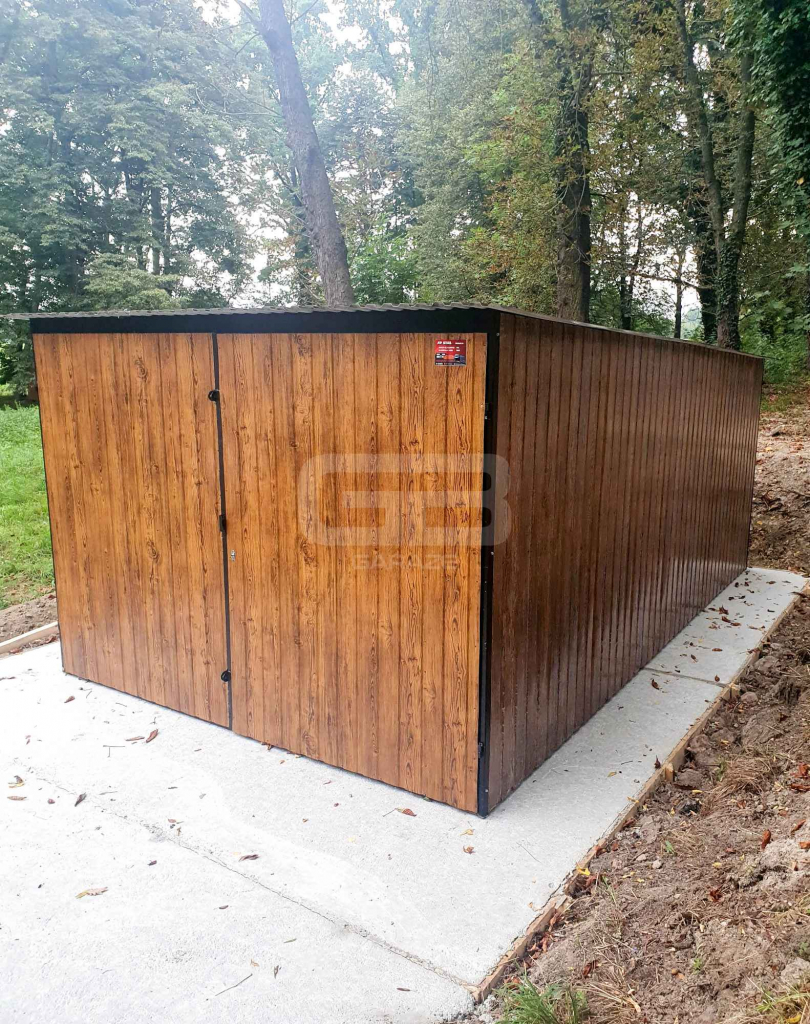 Garaż blaszany 3x6 Brama dwuskrzydłowa - drewnopodobny GB151 Śródmieście - zdjęcie 4