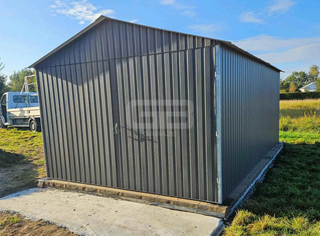 Garaż blaszany 3x6m - wolnstojący brama dwuskrzydłowa dwuspadowy GB155 Gliwice - zdjęcie 4