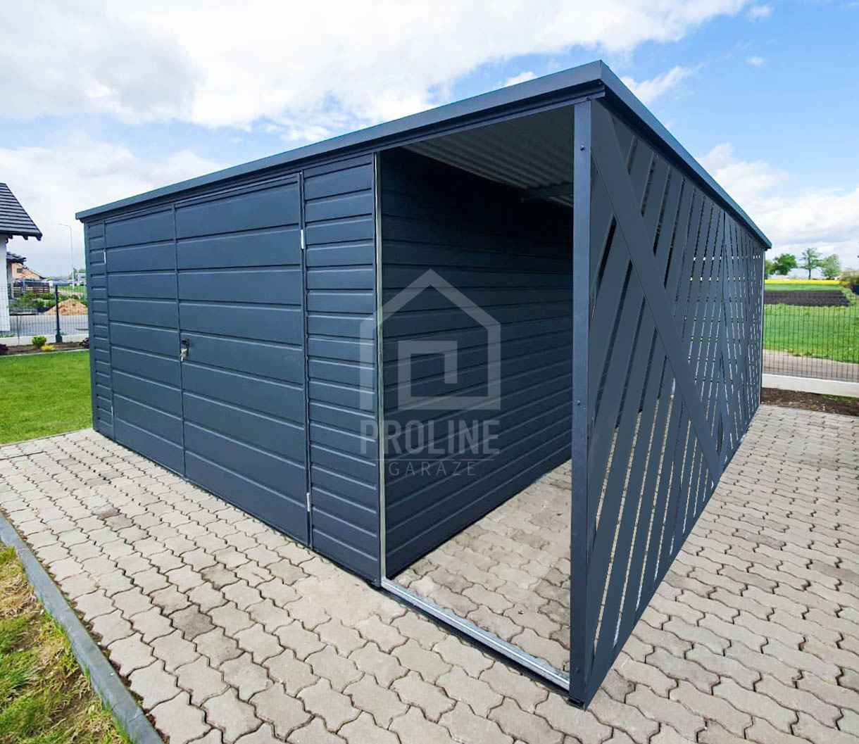 Schowek Domek Ogrodowy 4x4m Wiata 1x4m Panele Verona Brama Spad PLG157 Mysłowice - zdjęcie 2