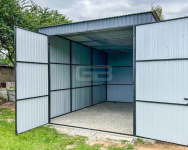 Garaż Blaszany - 4x6m - Brama Dwuskrzydłowa  - Antracyt - Dach GB128 Gniezno - zdjęcie 2