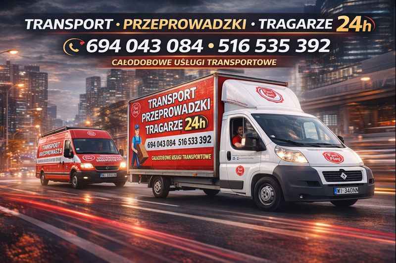przeprowadzki warszawa transport tragarze 24h.WNOSZENIE GABARYTÓW Mokotów - zdjęcie 1