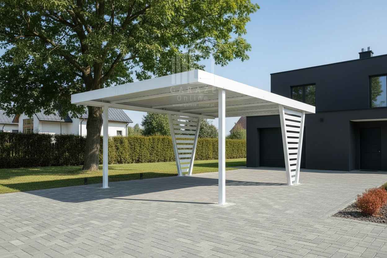 Carport V PREMIUM 4x4,8m Wypełnienie panelami Wiata samochodowa ID1198 Jelenia Góra - zdjęcie 3