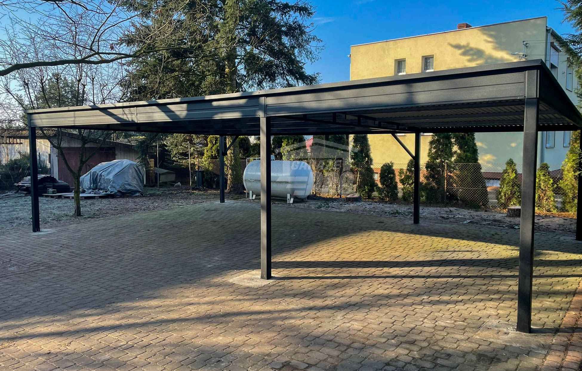 Wiata samochodowa - Carport 9x5,5m - Antracyt - dach spad w tył GP589 Nowy Sącz - zdjęcie 7