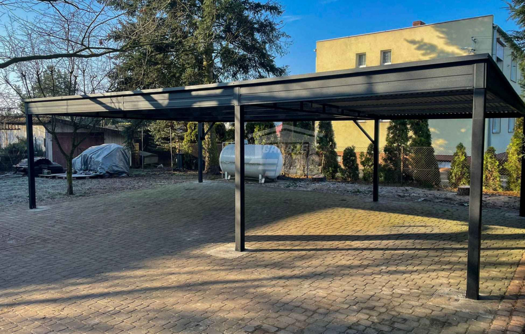 Wiata samochodowa - Carport 9x5,5m - Antracyt - dach spad w tył GP589 Nowy Sącz - zdjęcie 7