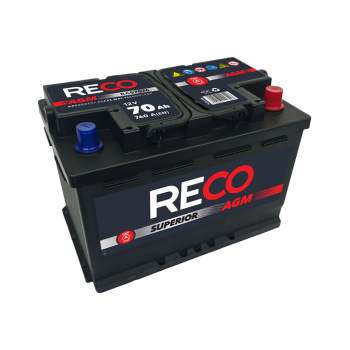 Akumulator RECO AGM RA57076 12V 70Ah 760A Start&amp;Stop Polesie - zdjęcie 1
