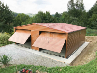Garaż blaszany 7,5x6m 2x  brama uchylna okno blachodach rynny TS881 Gniezno - zdjęcie 2