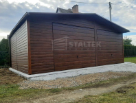 Garaż blaszany 7x6m 2x Brama  drewnopodobny Dach  rynny ST165 Kalisz - zdjęcie 5