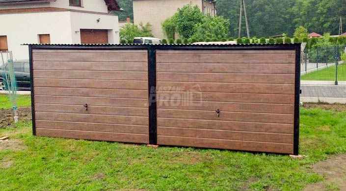 Garaż blaszany 6x5 2x Brama uchylna  + okno ocynk  spad w tył GP141 Ciechanów - zdjęcie 4