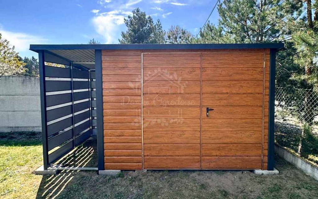 Schowek – domek ogrodowy 3×3 m + wiata 1×3 m drewnopodobny ID1221 Radom - zdjęcie 4