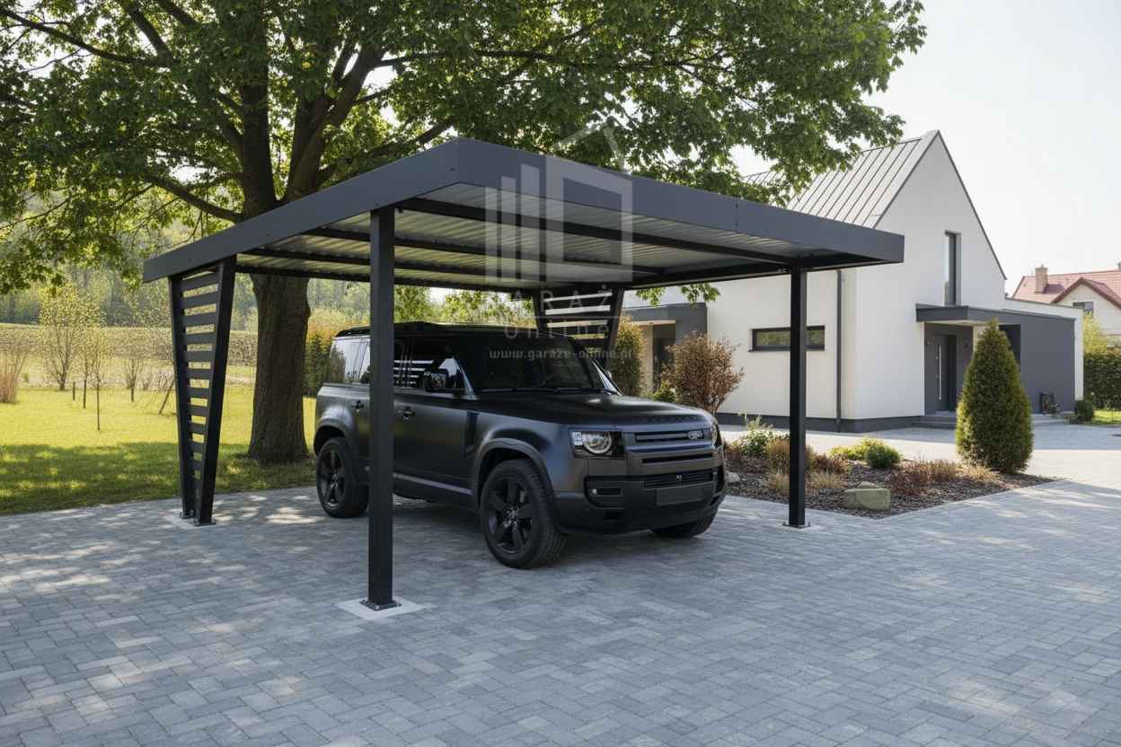 Carport V PREMIUM 4,8x5m Wypełnienie panelami Wiata samochodowa ID1188 Szczecinek - zdjęcie 3
