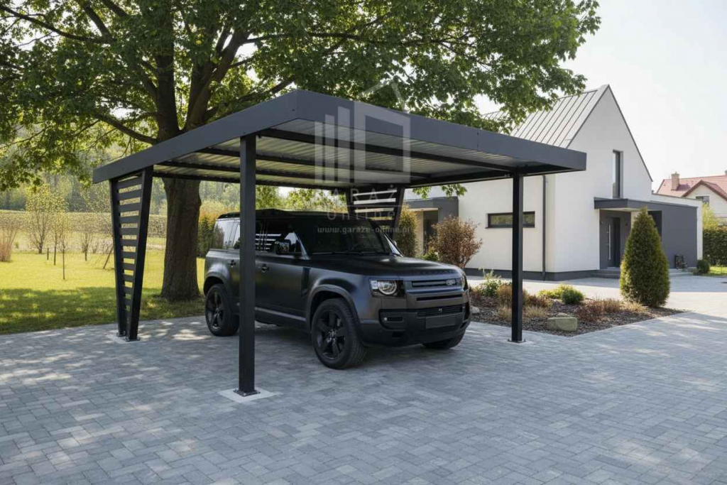 Carport V PREMIUM 4,8x5m Wypełnienie panelami Wiata samochodowa ID1188 Szczecinek - zdjęcie 3