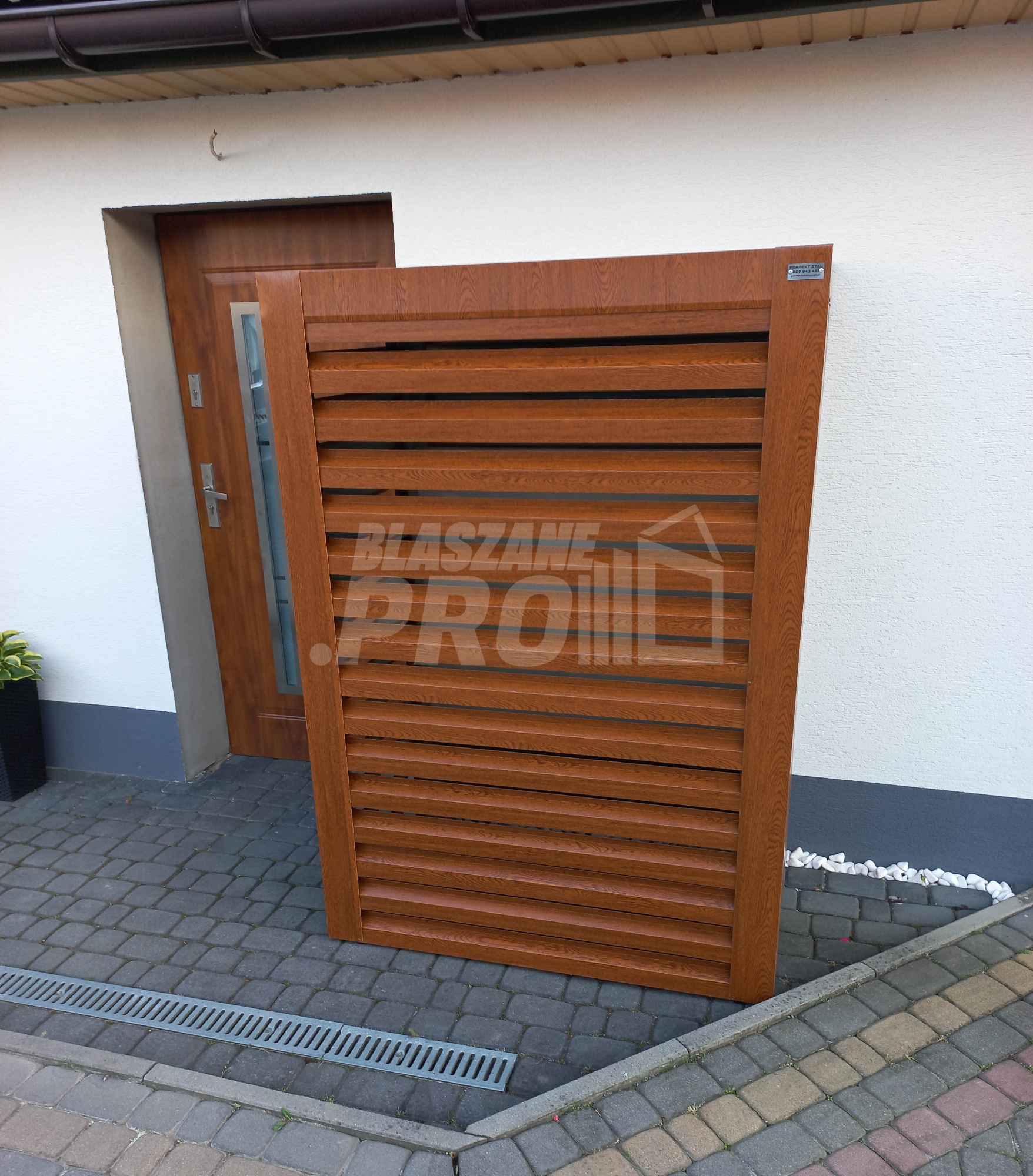 Osłona pompy ciepła 100x60x190 cm ciemny orzech GP328 Legnica - zdjęcie 3