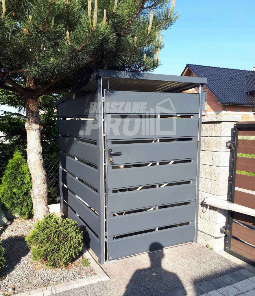 Wiata śmietnikowa spad tył 1x1,5m antracyt Schowek ogrodowy GP284 Łęczyca - zdjęcie 3