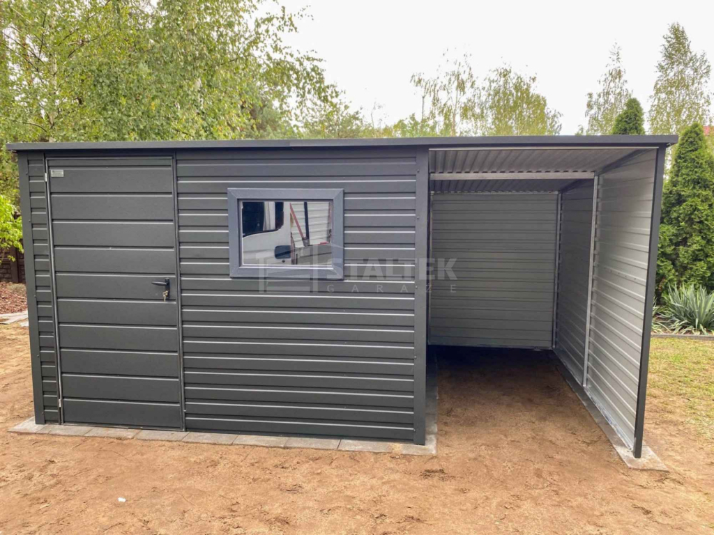 Domek ogrodowy schowek 2,5x2,5m wiata 1,5x2,5m  drzwi okno dach ST225 Kielce - zdjęcie 2