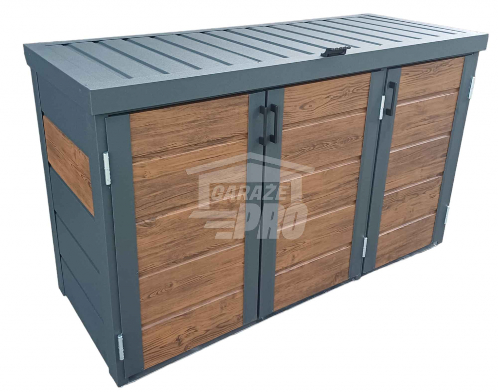 Zabudowa koszy obudowa kubłów 177x65x110cm 3x120L ciemny orzech GP336 Gdynia - zdjęcie 1