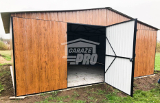 Garaż blaszany 6x6 2x Brama  drewnopodobny Dach dwuspadowy GP115 Mrągowo - zdjęcie 2