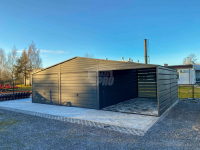 Garaż blaszany 6x6m - wiata 3m 2x Brama drzwi Dach dwuspadowy GP597 Nowy Dwór Mazowiecki - zdjęcie 2