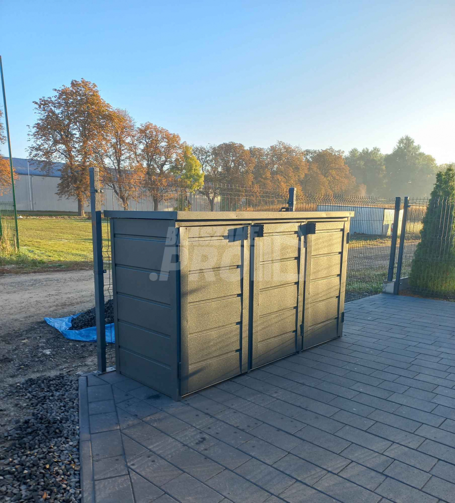 Zabudowa koszy na śmieci wiata śmietnikowa 207x80x120 cm 3x240L GP331 Nysa - zdjęcie 7