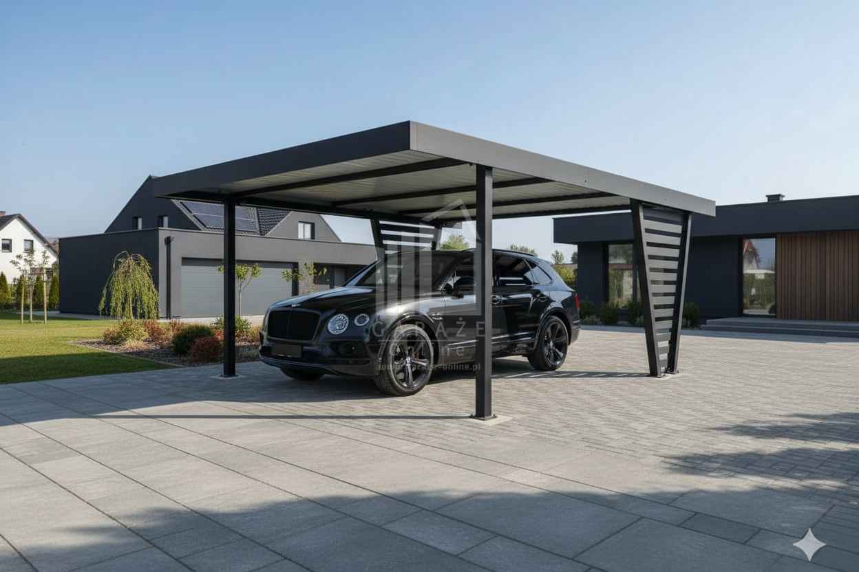 Carport V PREMIUM 4,5x5,5m Wypełnienie panelami Wiata  ID1185 Elbląg - zdjęcie 2
