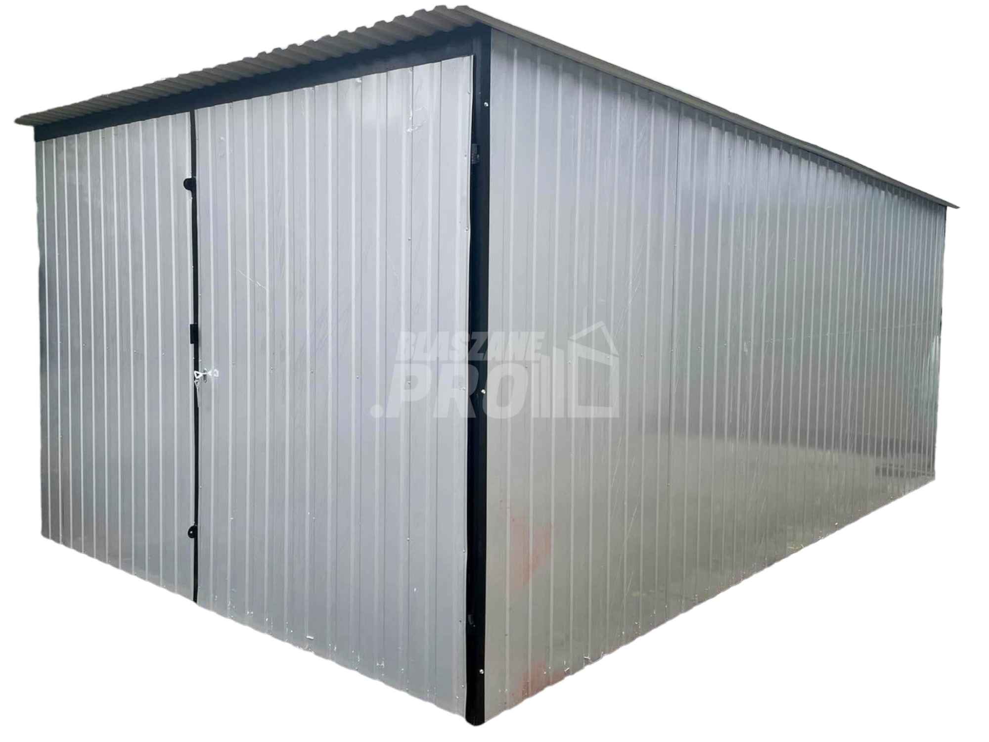 Garaż blaszany 3x5 Brama dwuskrzydłowa  szary spad w tył GP101 Czersk - zdjęcie 1