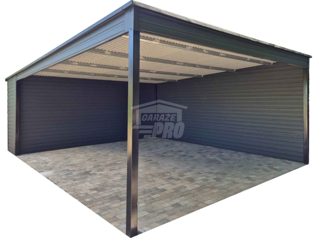 Wiata samochodowa CarPort 6x6 - rynna - dach spad w tył  GP662 Gorzów Wielkopolski - zdjęcie 1