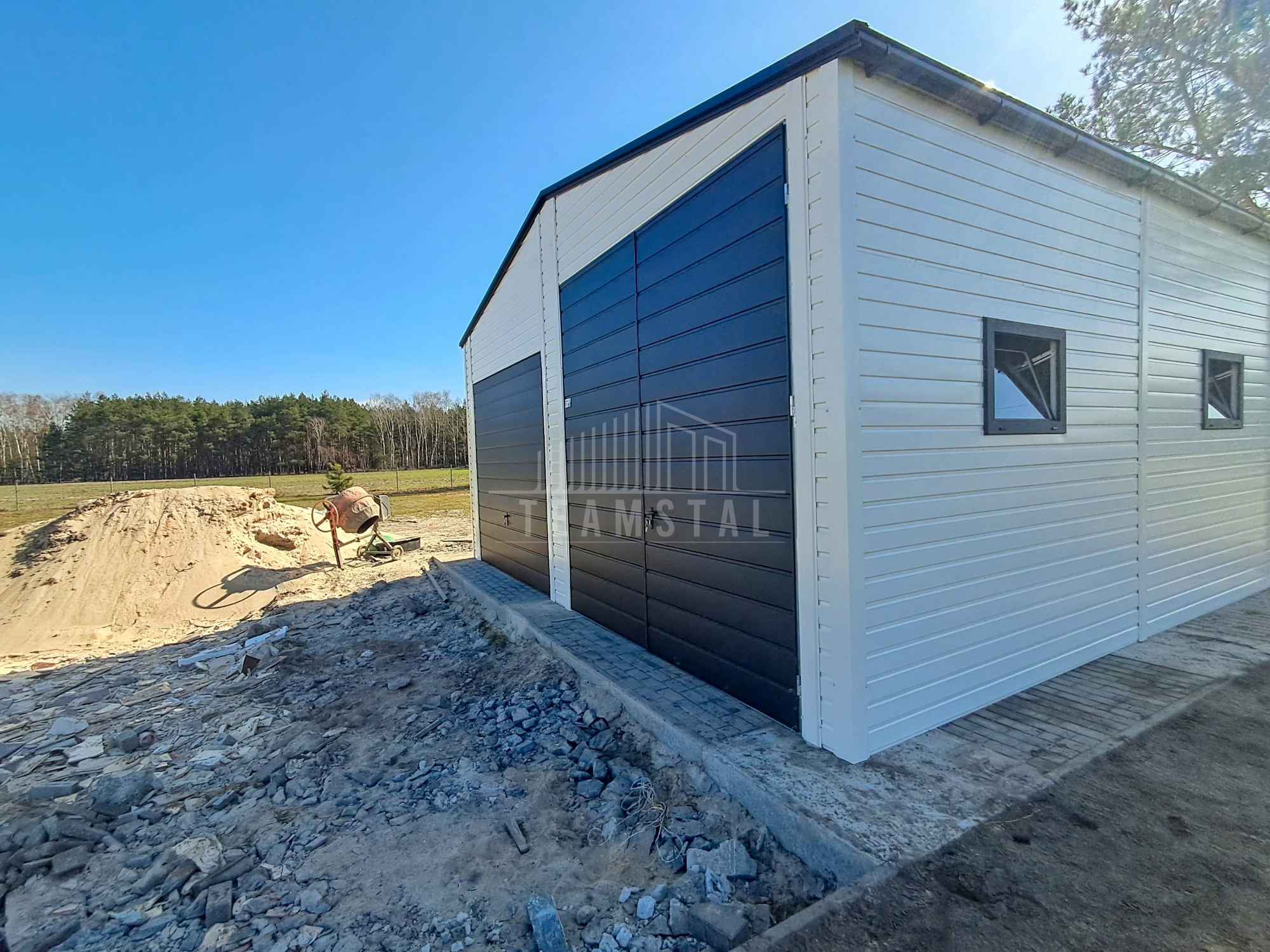 Hala 7,5x6m - biały - brama uchylna brama 4x okno drzwi rynny TS1098 Gniezno - zdjęcie 4