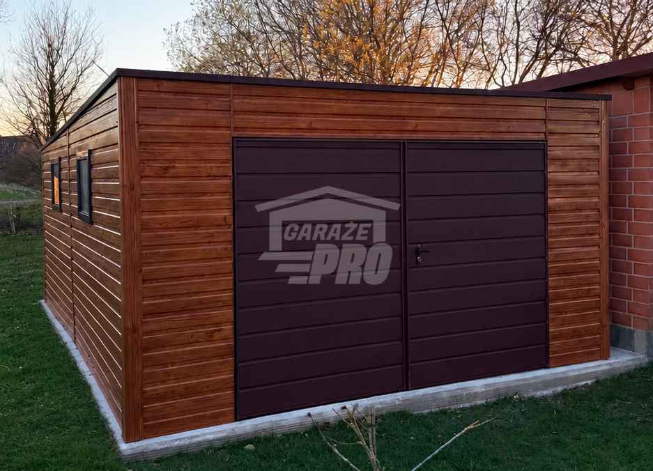 Garaż blaszany 4,5x6 m - brama dwuskrzydłowa 2x okno dach GP762 Białystok - zdjęcie 2