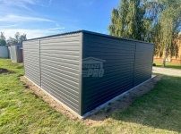 Garaż blaszany 6x6m - 2x brama - antracyt - dach spad w tył  GP680 Stare Miasto - zdjęcie 3