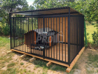 Kojec dla psów 3x2m - drewniana podłoga - Uchwyt na miski GP401 Chodzież - zdjęcie 2