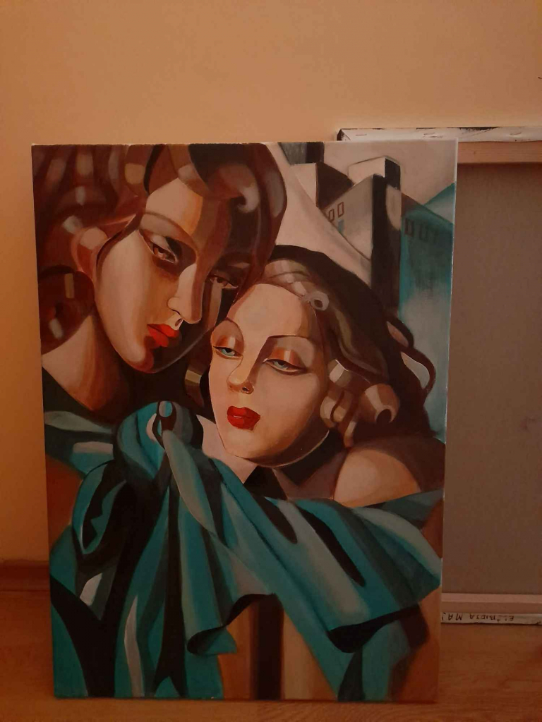 Sprzedam obraz malowany ręcznie - Tamara Łempicka - Dziewczyny Nowa Huta - zdjęcie 1