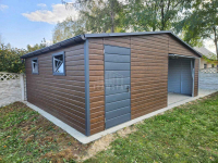 Garaż blaszany 7x5m - Brama uchylna drzwi 2x okno rynny dwuspad TS875 Siedlce - zdjęcie 2