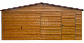 Garaż blaszany 6,2x6m brama uchylna drzwi rynna dach TS1117