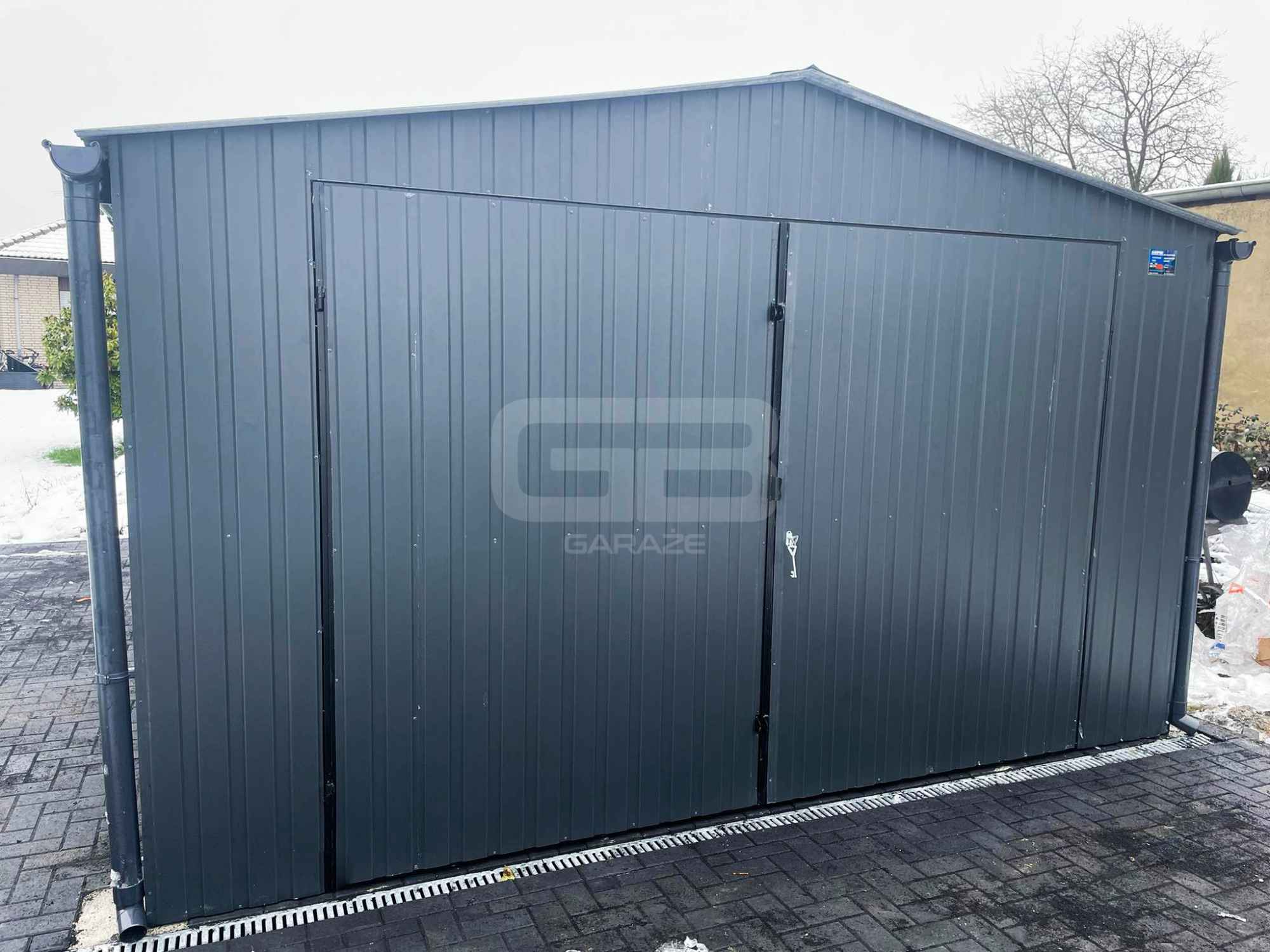 Garaż blaszany 4x5 Brama + okno Antracyt  Dach dwuspadowy GB161 Nowogard - zdjęcie 8