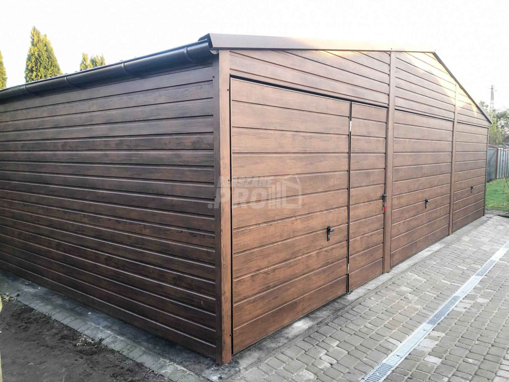 Garaż blaszany 9x6 3x Brama drzwi drewnopodony  Dach dwuspadowy GP143 Morąg - zdjęcie 3