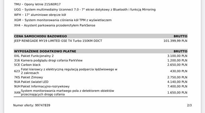 JEEP RENEGADE MY19 LIMITED GSE T4 Turbo 150KM DDCT Bydgoszcz - zdjęcie 6