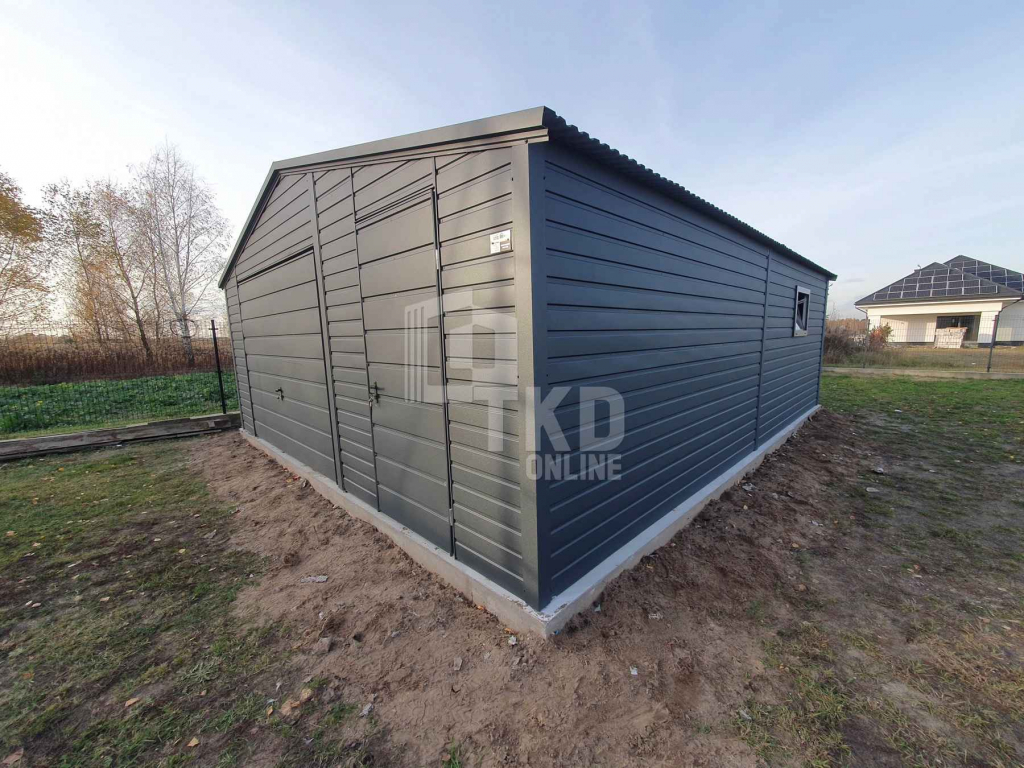 Garaż Blaszany 6x6 Brama - okno - Antracyt - dach dwuspadowy TKD101 Radom - zdjęcie 6