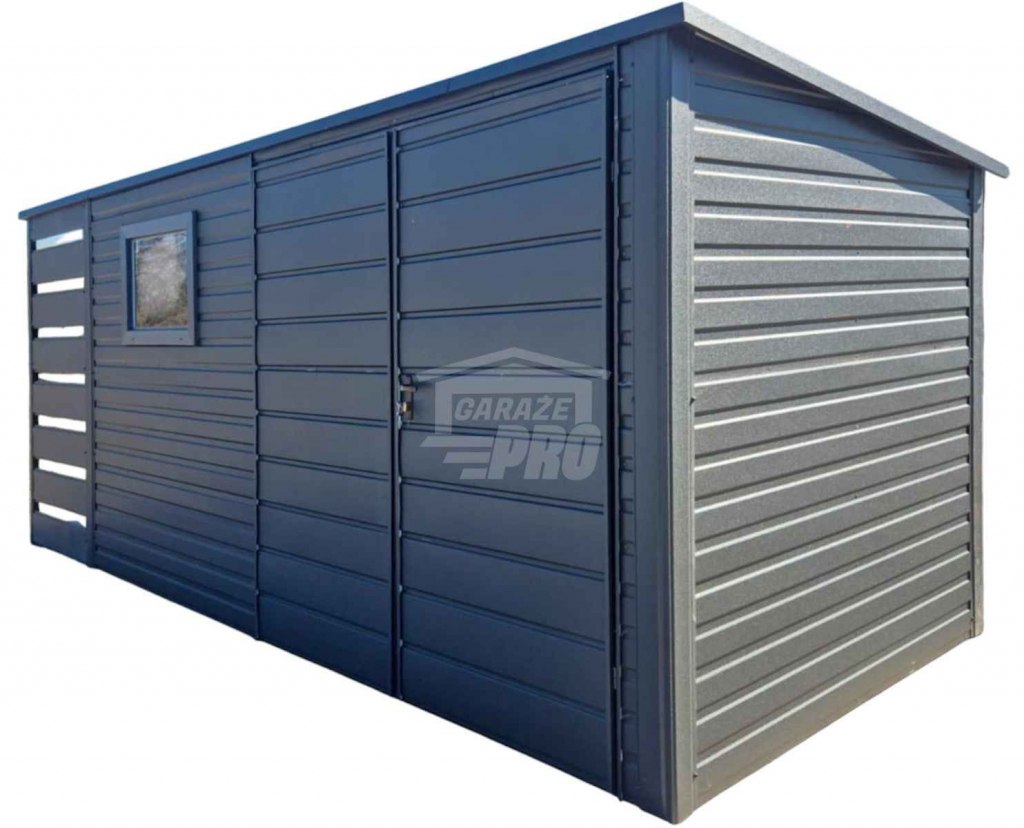 Schowek - Domek Ogrodowy 4x2m + wiata 1m - brama 2x okno dach  GP615 Jarocin - zdjęcie 1