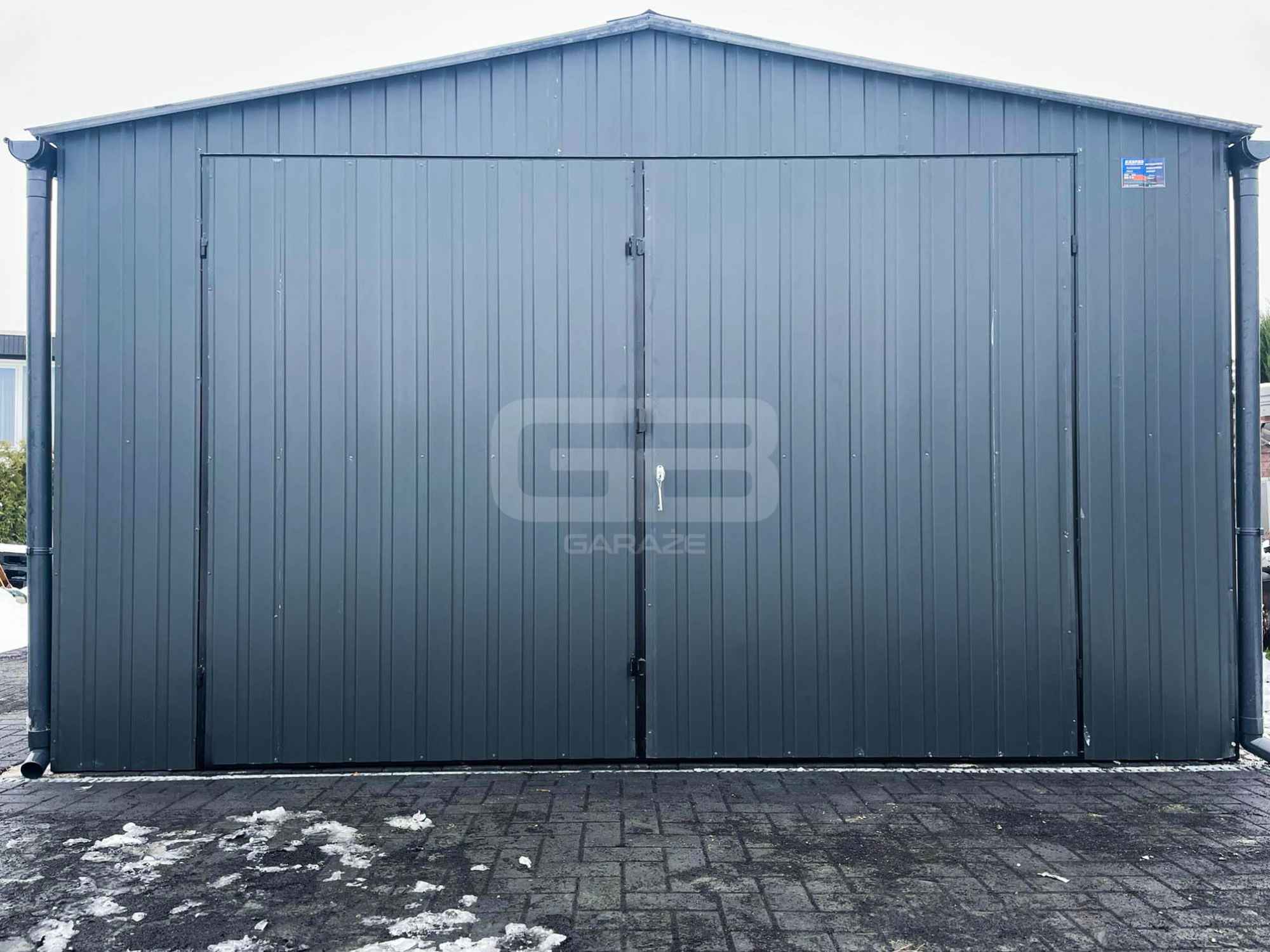 Garaż blaszany 4x5 Brama + okno Antracyt  Dach dwuspadowy GB161 Nowogard - zdjęcie 5