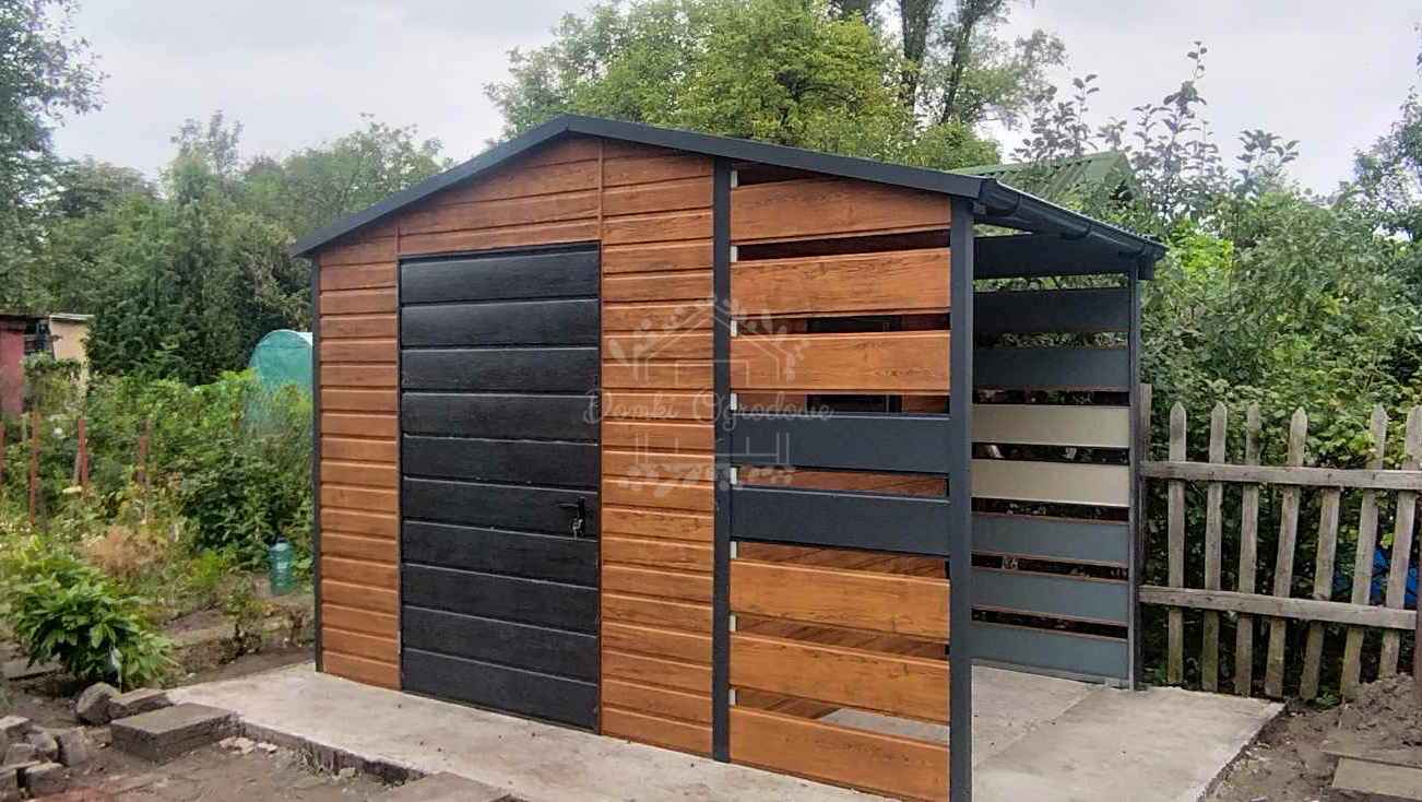 Domek Ogrodowy   2x2  wiata 1x2 2x okno  drewnopodobny  Dwuspad ID717 Zamość - zdjęcie 2