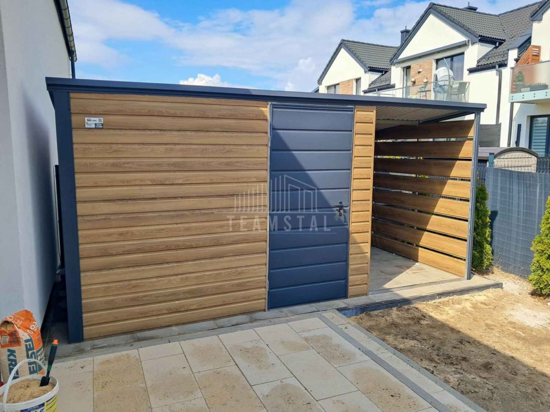 Schowek domek ogrodowy 3x2m + wiata 1,5m drzwi dach TS1084 Leszno - zdjęcie 2