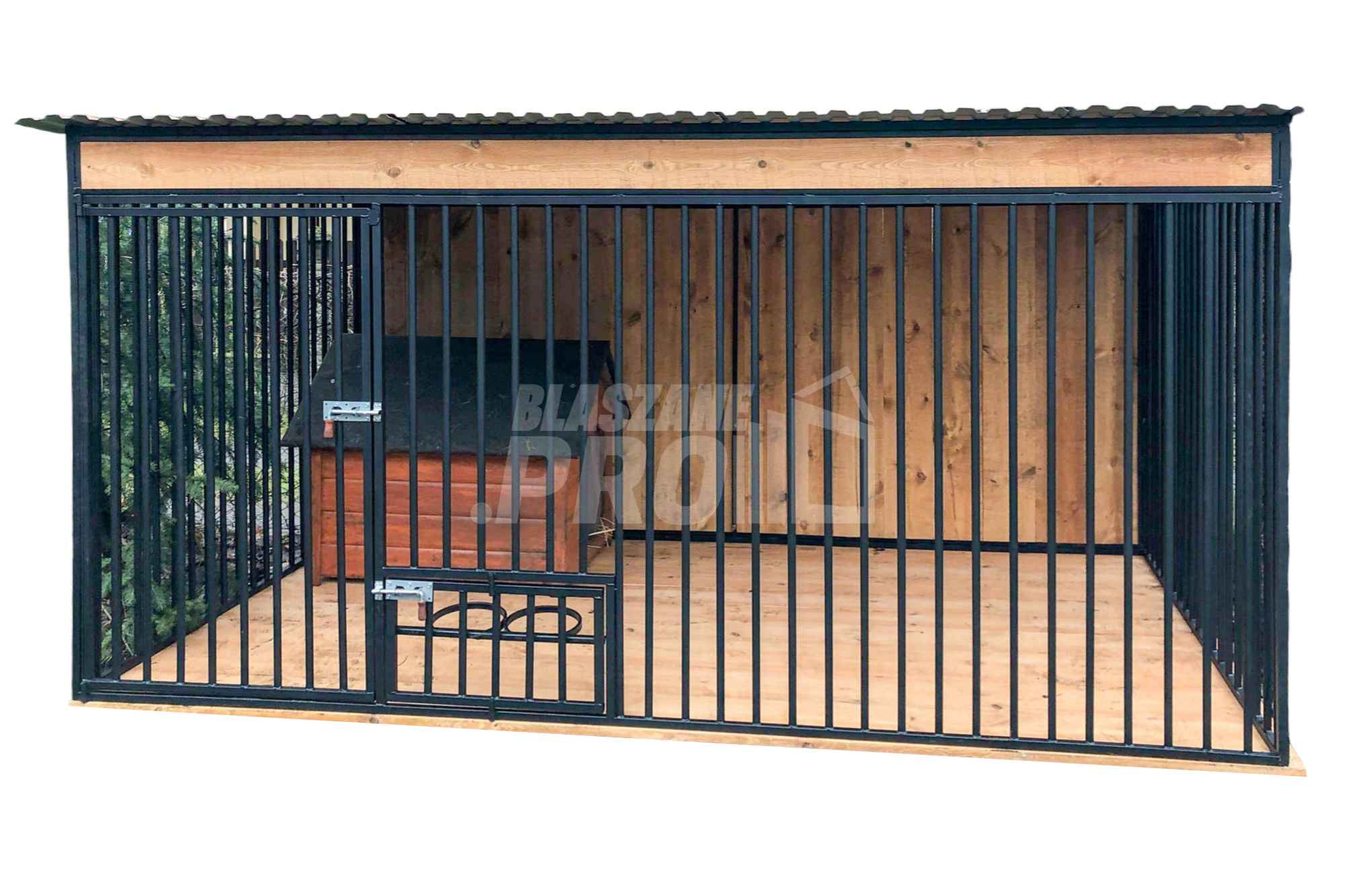 Kojec dla psów 3x2m Wiatrołap Drewniana podłoga Uchwyt na miski GP397 Inowrocław - zdjęcie 1